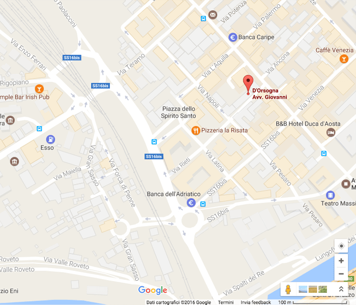 Google Map - Studio Legale D'Orsogna - Studio di Pescara